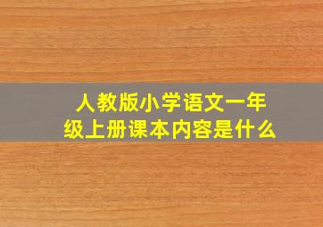 人教版小学语文一年级上册课本内容是什么