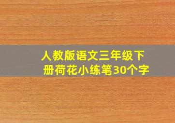 人教版语文三年级下册荷花小练笔30个字