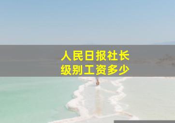 人民日报社长级别工资多少