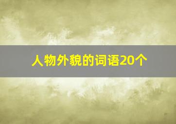 人物外貌的词语20个