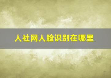 人社网人脸识别在哪里