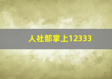 人社部掌上12333