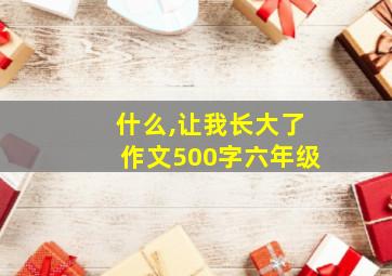 什么,让我长大了作文500字六年级