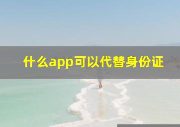 什么app可以代替身份证