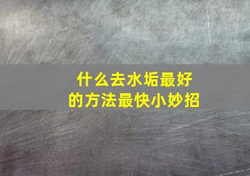 什么去水垢最好的方法最快小妙招