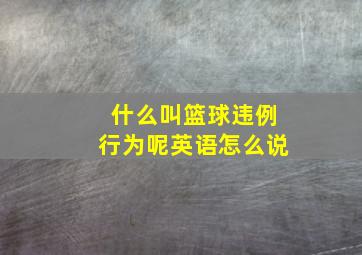 什么叫篮球违例行为呢英语怎么说