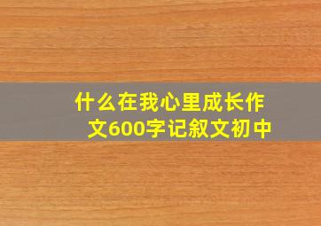 什么在我心里成长作文600字记叙文初中