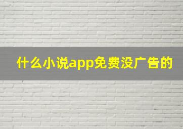 什么小说app免费没广告的