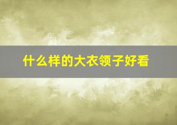 什么样的大衣领子好看