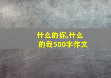 什么的你,什么的我500字作文