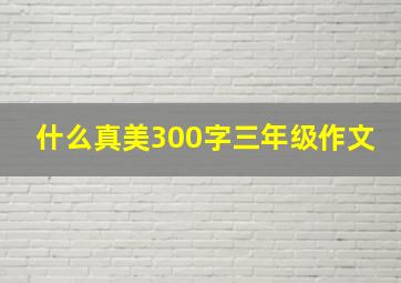 什么真美300字三年级作文