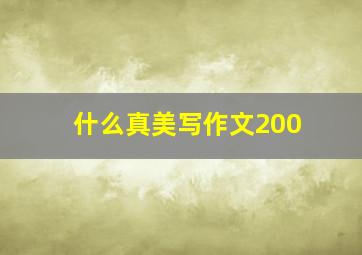 什么真美写作文200