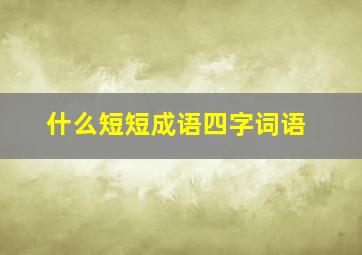 什么短短成语四字词语