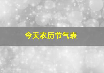 今天农历节气表