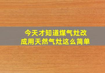 今天才知道煤气灶改成用天然气灶这么简单