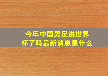 今年中国男足进世界杯了吗最新消息是什么