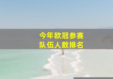 今年欧冠参赛队伍人数排名