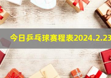 今日乒乓球赛程表2024.2.23