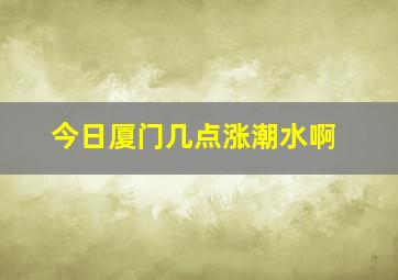 今日厦门几点涨潮水啊