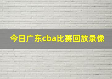 今日广东cba比赛回放录像