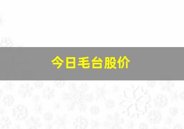 今日毛台股价