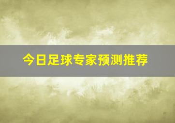 今日足球专家预测推荐