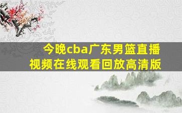 今晚cba广东男篮直播视频在线观看回放高清版