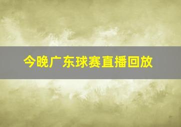 今晚广东球赛直播回放