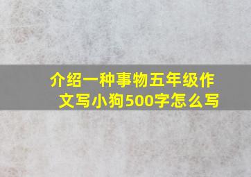 介绍一种事物五年级作文写小狗500字怎么写