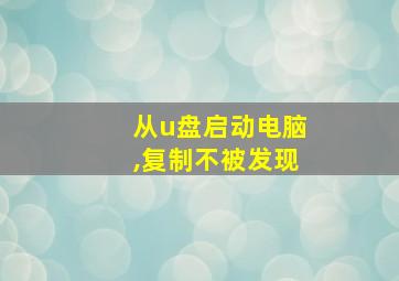 从u盘启动电脑,复制不被发现