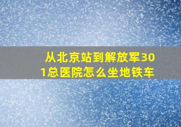 从北京站到解放军301总医院怎么坐地铁车