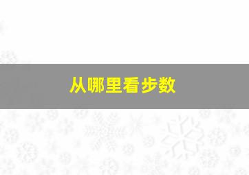 从哪里看步数