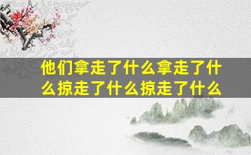 他们拿走了什么拿走了什么掠走了什么掠走了什么