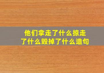 他们拿走了什么掠走了什么毁掉了什么造句