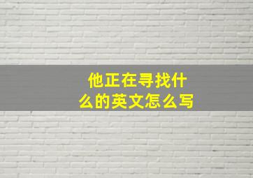 他正在寻找什么的英文怎么写