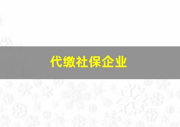 代缴社保企业