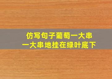 仿写句子葡萄一大串一大串地挂在绿叶底下