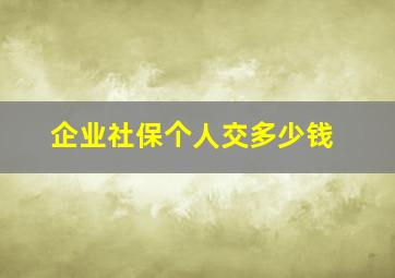 企业社保个人交多少钱