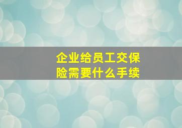 企业给员工交保险需要什么手续