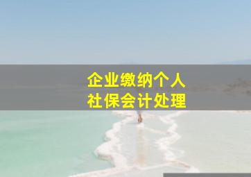 企业缴纳个人社保会计处理