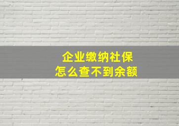 企业缴纳社保怎么查不到余额