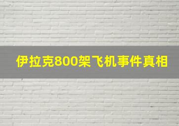 伊拉克800架飞机事件真相