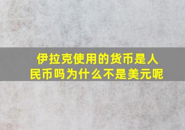 伊拉克使用的货币是人民币吗为什么不是美元呢