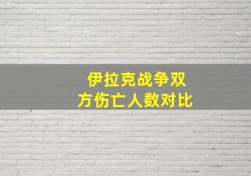 伊拉克战争双方伤亡人数对比