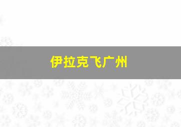 伊拉克飞广州