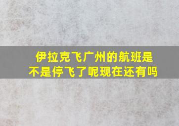 伊拉克飞广州的航班是不是停飞了呢现在还有吗