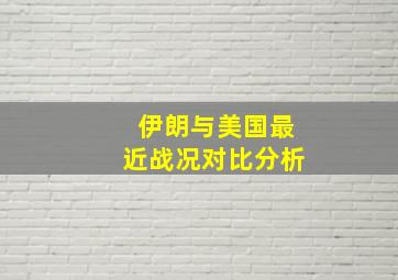 伊朗与美国最近战况对比分析