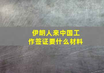 伊朗人来中国工作签证要什么材料