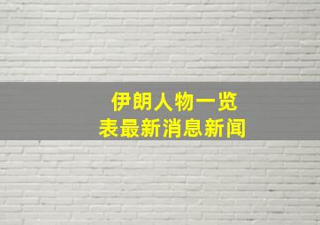 伊朗人物一览表最新消息新闻