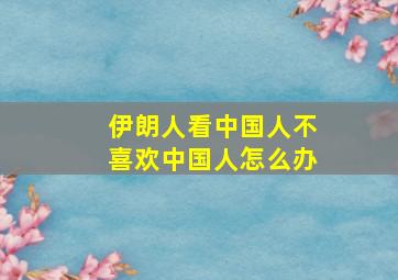 伊朗人看中国人不喜欢中国人怎么办